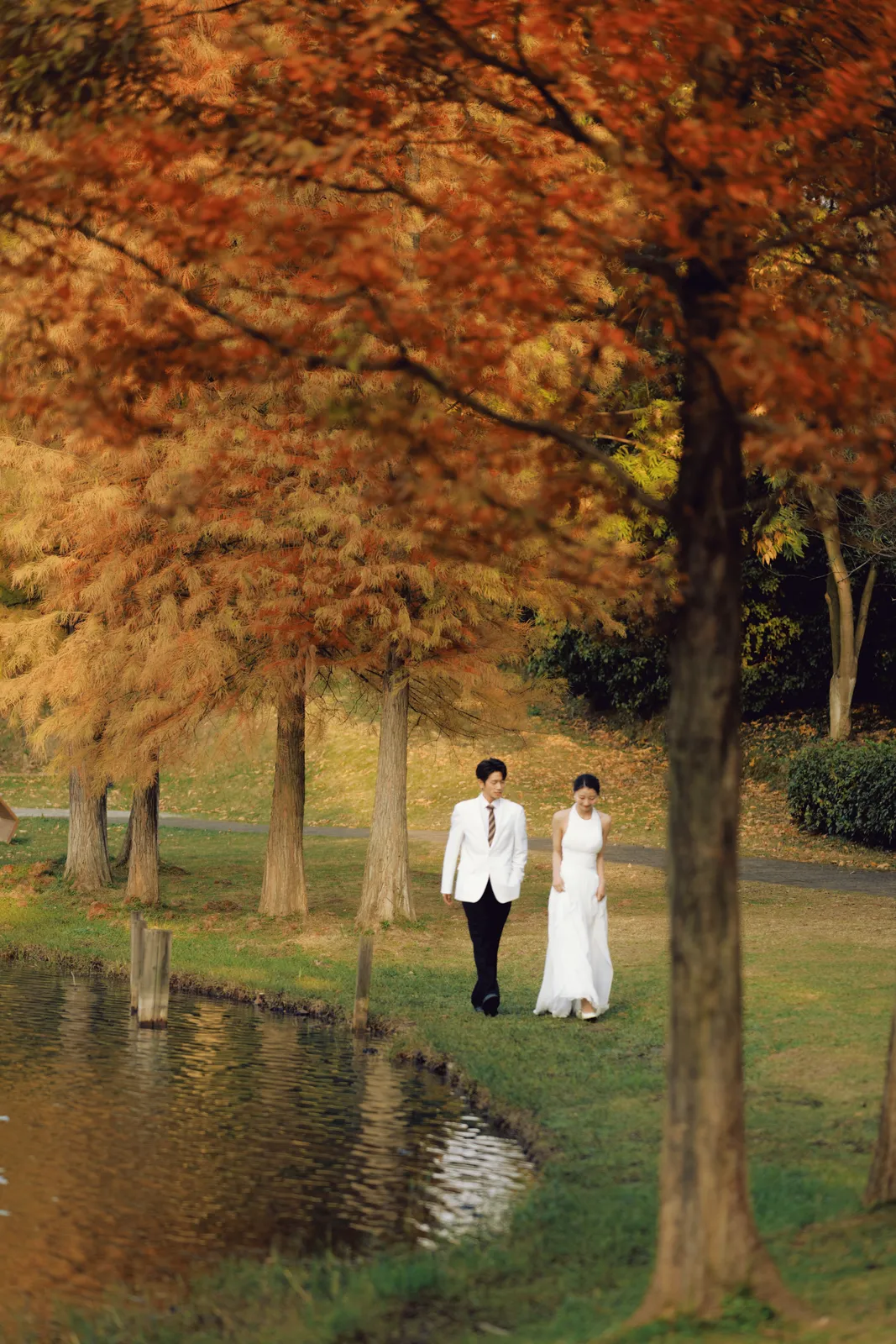 湖边;草坪;情绪氛围、婚纱摄影、森系草坪选什么婚纱|2024年1月完整作品,湖边;草坪;情绪氛围、婚纱摄影,展开第4幅,进部摄影创作作品