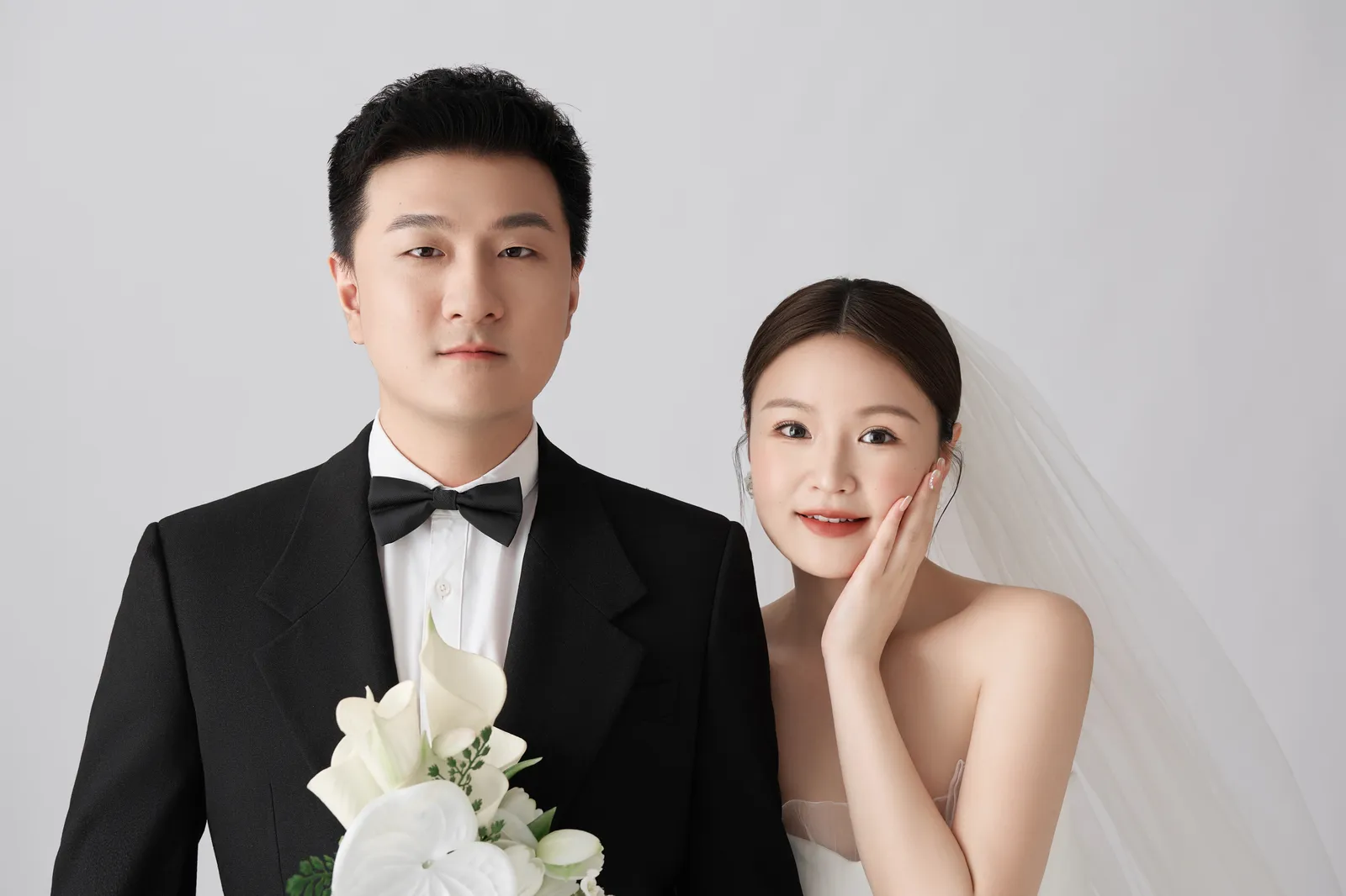婚纱照颗粒感正常吗作品示例,正式肖像里的两个人,进部摄影